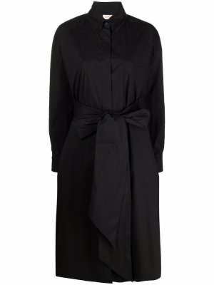 Драпированное платье-рубашка с завязками Alexandre Vauthier. Цвет: черный
