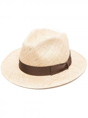 Шляпа с контрастной лентой Borsalino. Цвет: нейтральные цвета