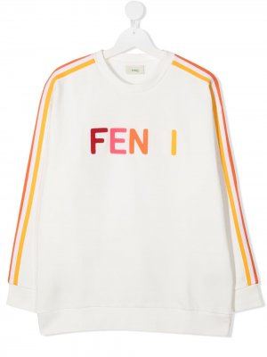 Толстовка с логотипом Fendi Kids. Цвет: белый