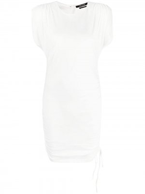 Платье мини с открытой спиной и сборками Isabel Marant. Цвет: белый