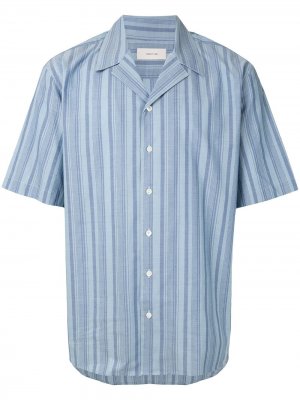 Полосатая рубашка с короткими рукавами Cerruti 1881. Цвет: синий