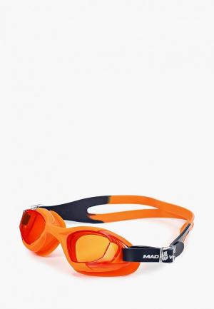 Очки для плавания MadWave. Цвет: оранжевый