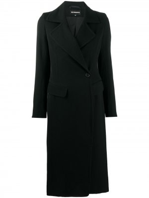 Длинное однобортное пальто Ann Demeulemeester. Цвет: черный