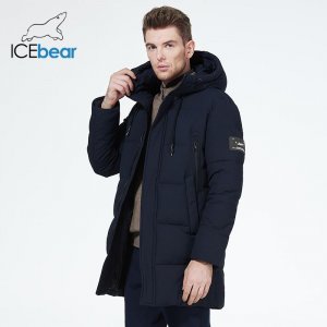 2023 зимние мужские куртки, повседневное хлопковое пальто, пуховые парки средней длины ICEbear