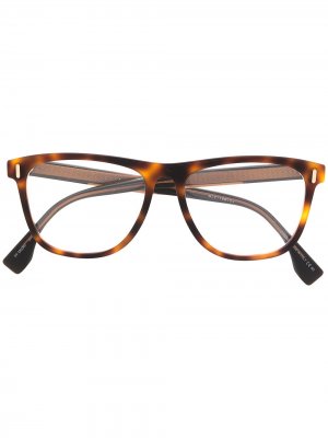 Солнцезащитные очки в квадратной оправе Fendi Eyewear. Цвет: коричневый
