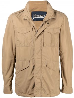 Куртка с высоким воротником и карманами Herno. Цвет: нейтральные цвета