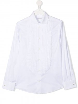 Рубашка с манишкой Brunello Cucinelli Kids. Цвет: белый