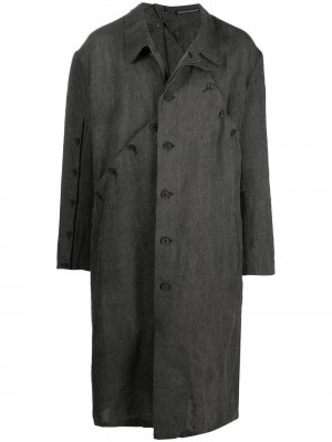 Однобортное пальто Yohji Yamamoto. Цвет: серый