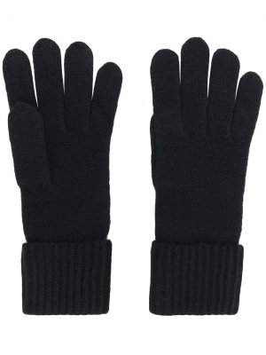 Кашемировые перчатки в рубчик N.Peal. Цвет: черный
