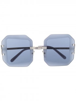 Солнцезащитные очки в квадратной оправе Marni Eyewear. Цвет: синий