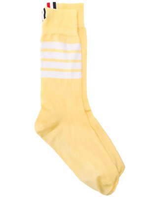 Носки с полосками 4-Bar Thom Browne. Цвет: желтый