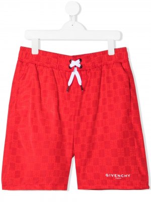 Плавки-шорты с логотипом Givenchy Kids. Цвет: красный
