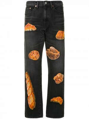Прямые джинсы с принтом Doublet. Цвет: черный