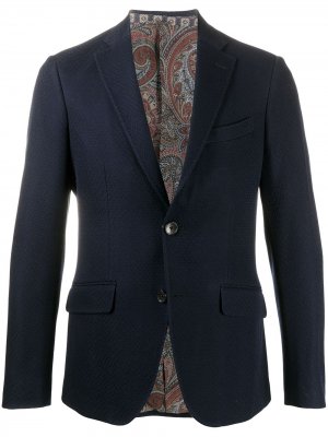 Однобортный пиджак Etro. Цвет: синий