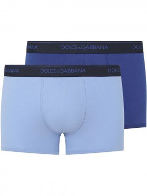 Комплект из двух боксеров с логотипом Dolce & Gabbana. Цвет: синий