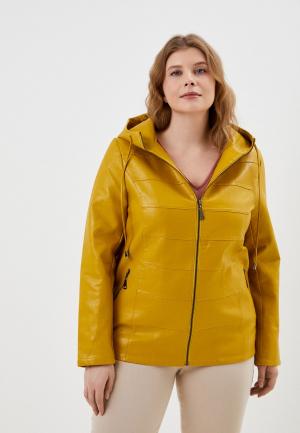 Куртка кожаная F.G.Z.. Цвет: желтый