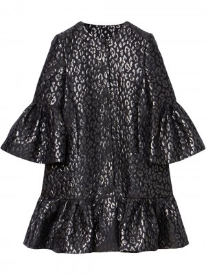 Жаккардовое платье мини Carolina Herrera. Цвет: черный