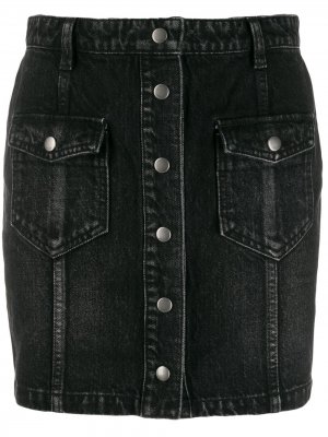 Джинсовая юбка на кнопках Saint Laurent. Цвет: черный