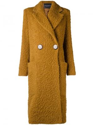 Однобортное пальто Erika Cavallini. Цвет: коричневый