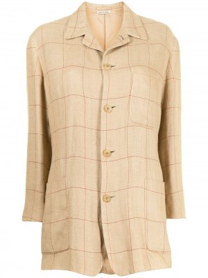 Клетчатая куртка-рубашка pre-owned Hermès. Цвет: коричневый
