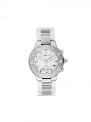 Наручные часы Must 21 pre-owned 38 мм 2005-го года Cartier. Цвет: белый