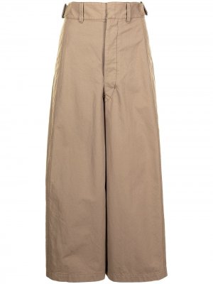Укороченные брюки палаццо Lemaire. Цвет: коричневый