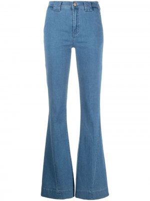 Расклешенные джинсы с завышенной талией J Brand. Цвет: синий