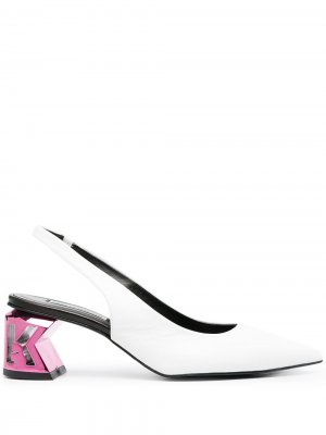 Туфли на скульптурном каблуке Karl Lagerfeld. Цвет: белый