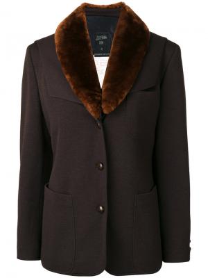 Куртка с воротником из искусственного меха Jean Paul Gaultier Vintage. Цвет: коричневый