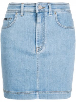 Джинсовая юбка мини Dolce & Gabbana. Цвет: синий
