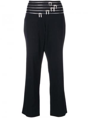 Укороченные брюки с молниями Jil Sander Pre-Owned. Цвет: черный