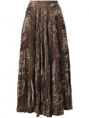 Бархатная юбка макси с жатым эффектом Yves Saint Laurent Pre-Owned. Цвет: коричневый