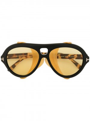 Солнцезащитные очки-авиаторы Neughman TOM FORD Eyewear. Цвет: коричневый