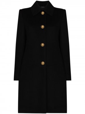 Однобортное пальто с цепочкой Givenchy. Цвет: черный