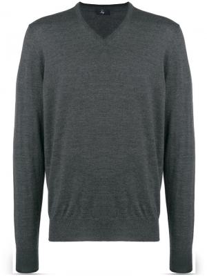 Пуловер с V-образным вырезом Fay. Цвет: серый