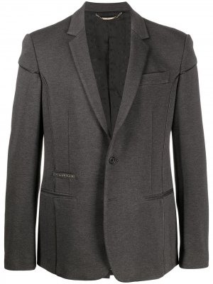 Пиджак из джерси с окантовкой Philipp Plein. Цвет: серый