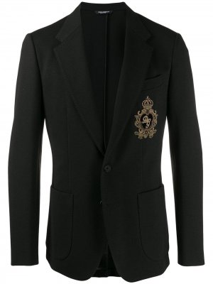 Блейзер с вышивкой Dolce & Gabbana. Цвет: черный