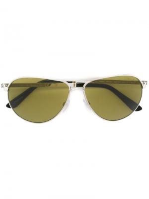 Солнцезащитные очки с оправой авиатор Tom Ford Eyewear. Цвет: металлический