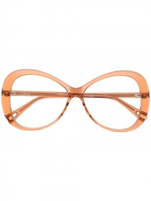Массивные очки Chloé Eyewear. Цвет: нейтральные цвета