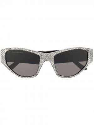 Солнцезащитные очки в оправе кошачий глаз Balenciaga Eyewear. Цвет: серебристый