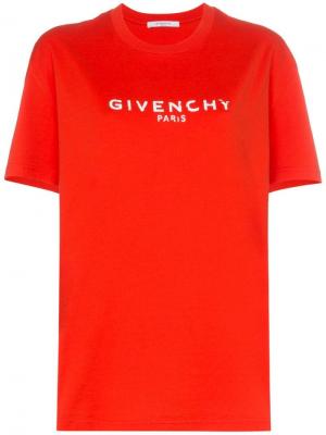 Футболка с принтом логотипа Givenchy. Цвет: красный