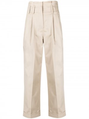 Укороченные брюки с присборенной талией Brunello Cucinelli. Цвет: нейтральные цвета
