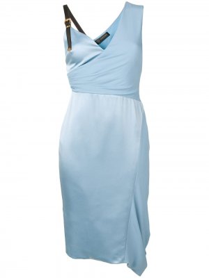 Коктейльное платье асимметричного кроя Versace. Цвет: синий