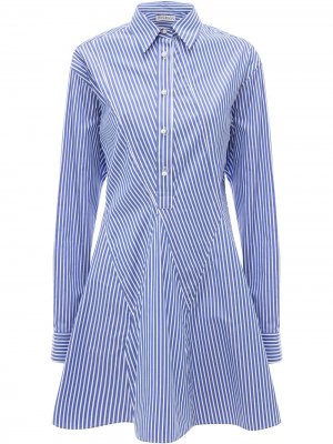 Платье-рубашка в полоску JW Anderson. Цвет: синий