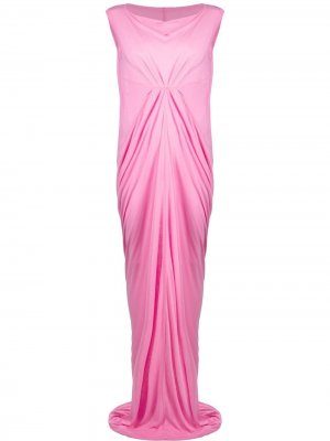 Платье без рукавов с драпировкой Rick Owens. Цвет: розовый