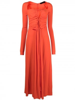 Длинное платье из джерси с кулиской Proenza Schouler. Цвет: оранжевый