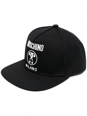 Шестипанельная кепка с нашивкой-логотипом Moschino. Цвет: черный