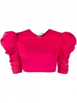 Укороченная блузка с пышными рукавами Isabel Marant. Цвет: розовый