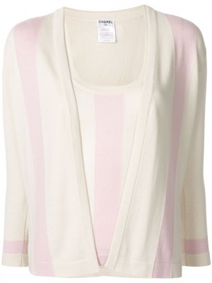 Расклешенная блузка в полоску Chanel Pre-Owned. Цвет: нейтральные цвета