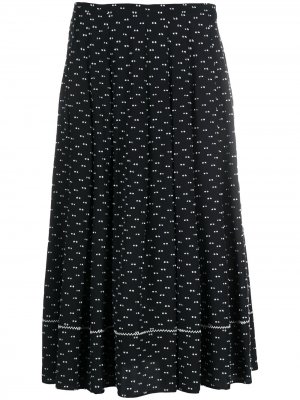 Плиссированная юбка с узором Ports 1961. Цвет: черный